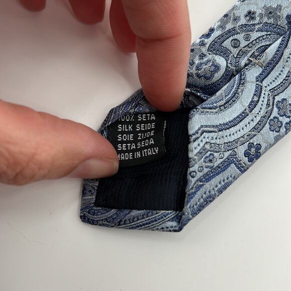 Corneliani 100% Seta Silk - Blue - Picture 6 of 6